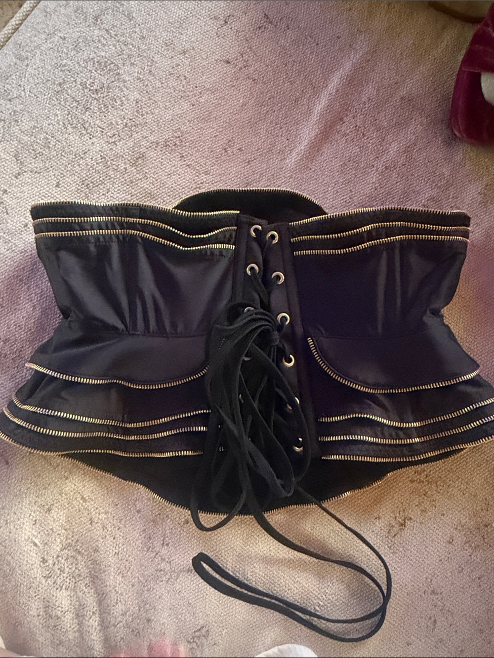 BNWT Agent Provocateur soirée Black waist cincher corset belt waspie bustier 4 S